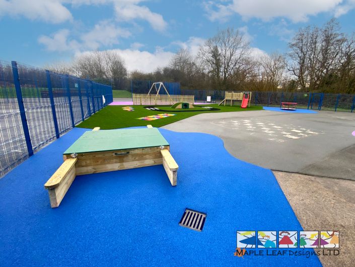 Standard Sandpit – Blue Wetpour 2 – Brookfields Hallwood Park Dec 2024