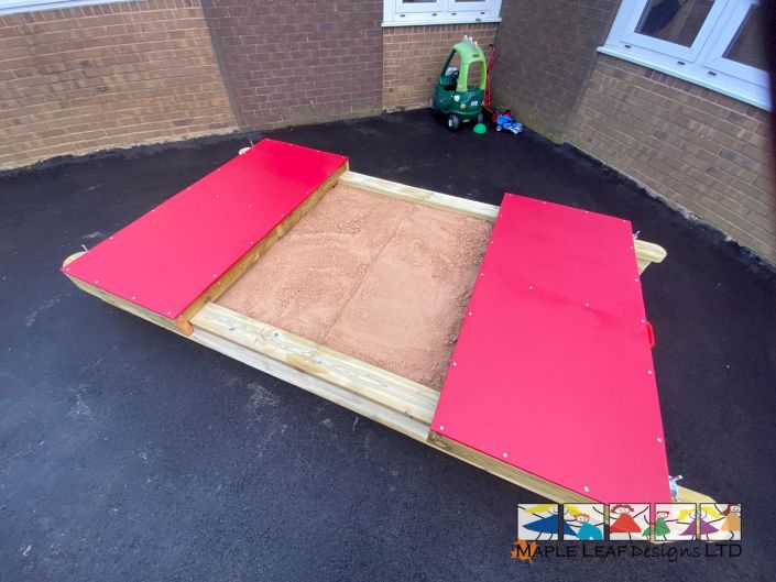 Standard Sandpit – Red HDPE – 1 – Brookfields Hallwood Park Dec 2024